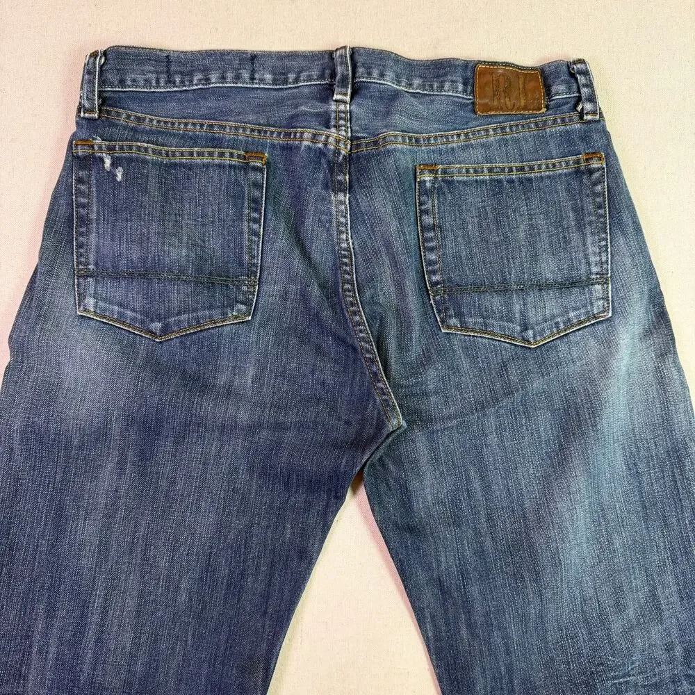 Vtg Y2K Polo Ralph Lauren Jeans Colton Bootcut Men's 36x32 Low Rise Distressed